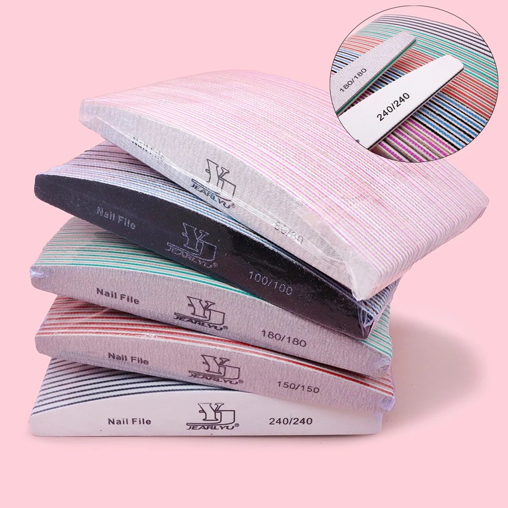 5/25Pcs/Lot Nail File Mix Color 80/100/150/180/240 Grit