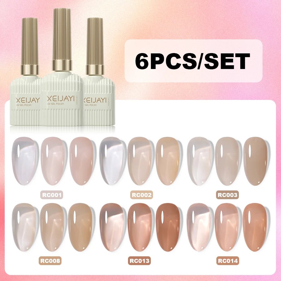 XEIJAYI 6Pcs 15Ml Nail Gel Polish Set Perfect For Soak Off Gel