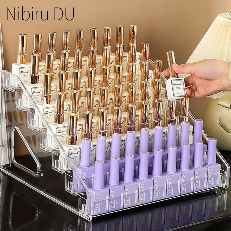 3/4/5/6/7 Layers Acrylic Nail Polish Display Rack Transparent