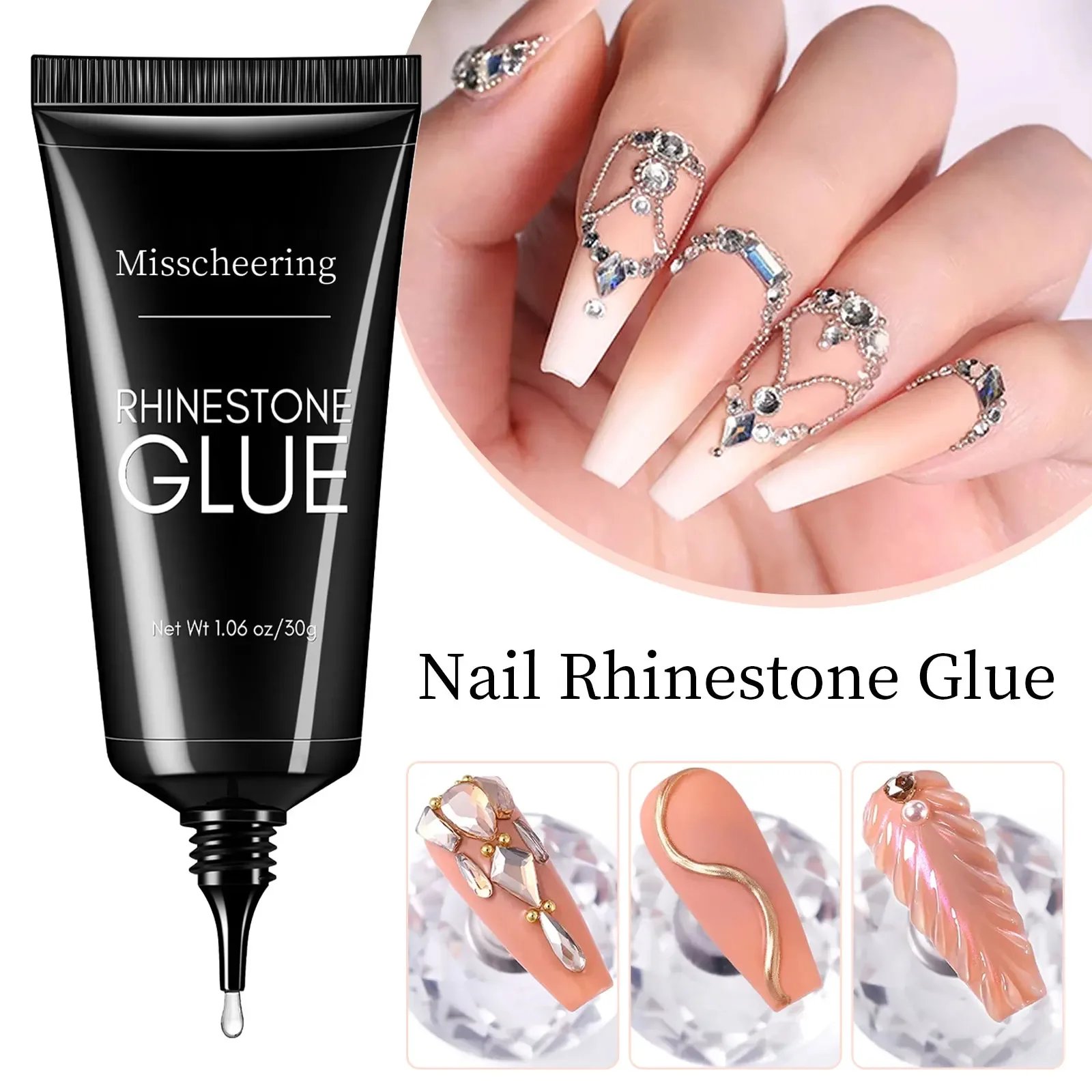30g Nail Rhinestone Glue for Nails Super Strong Gel Nail Glue
