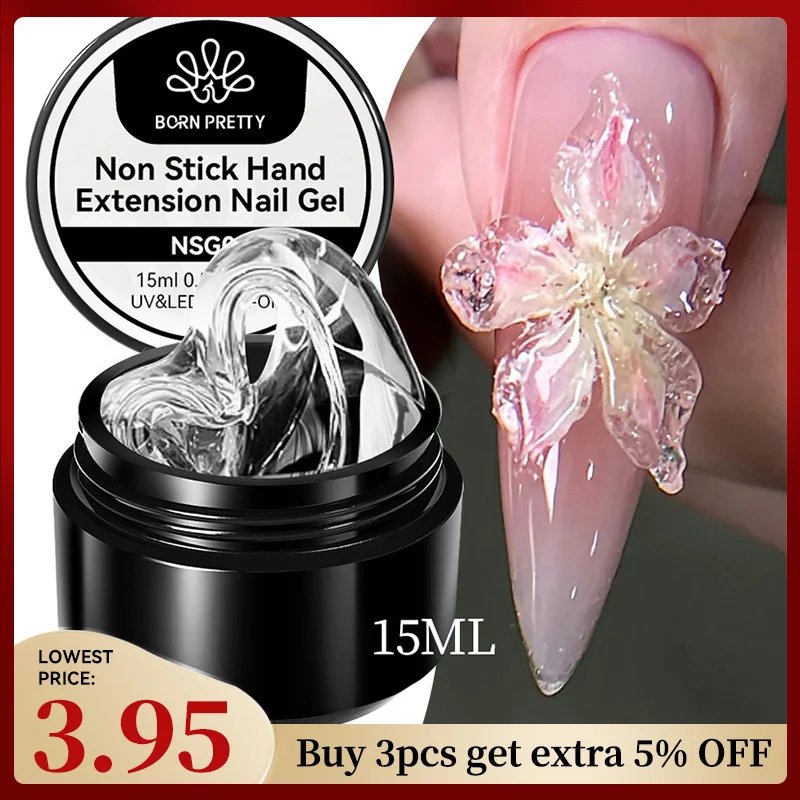 BORN PRETTY 15ml Clear Non Stick Hand Extension Gel 3D Shaping