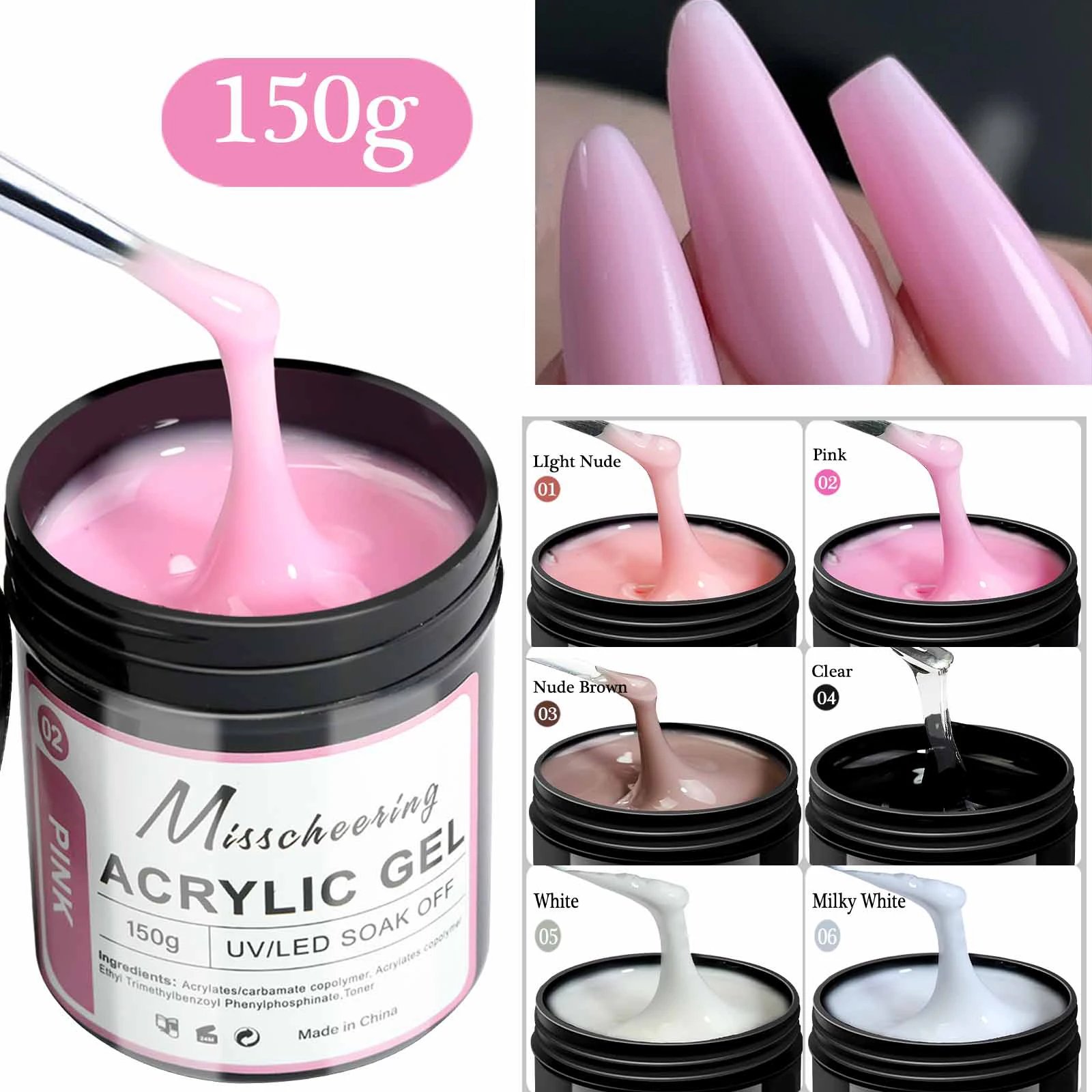 1Jar 100/150g Poly Nail Gel UV LED Cured Builder Nail Gel