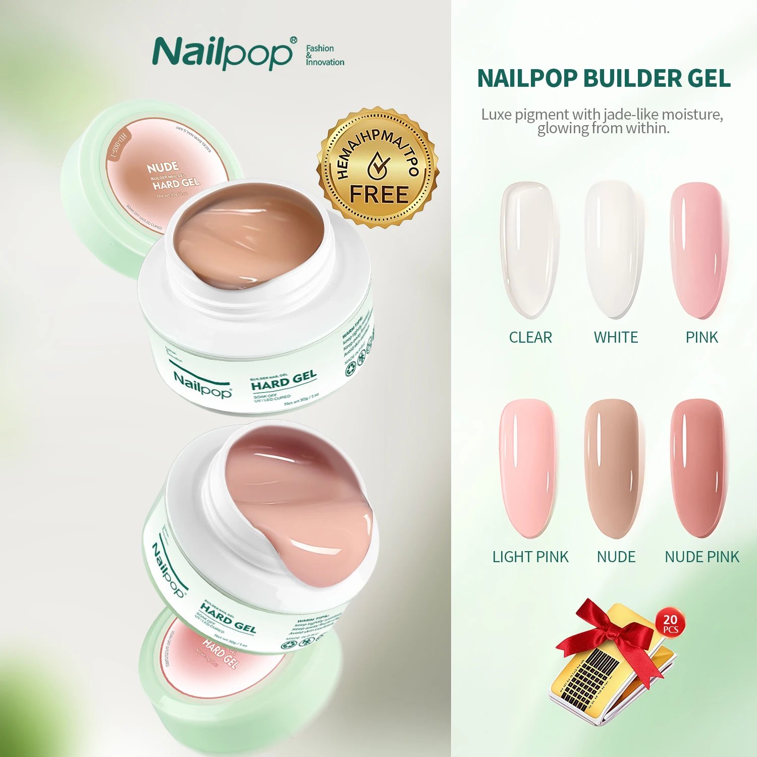 Nailpop 30g HEMA FREE Builder Gel Milky Smooth UV Nail Gel for