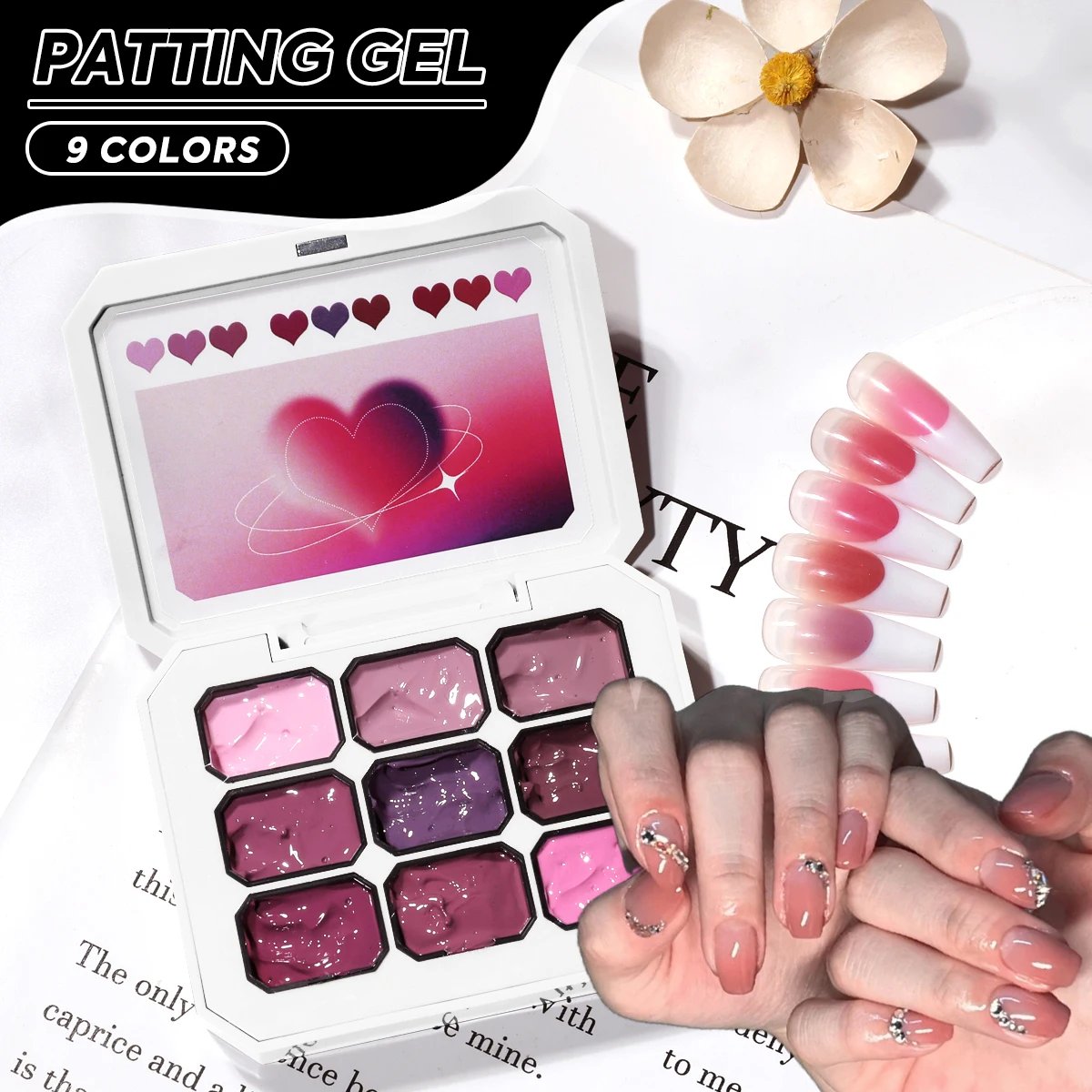 1pc 9 Colors Pink Patting Gel Smudge Canned High Saturation