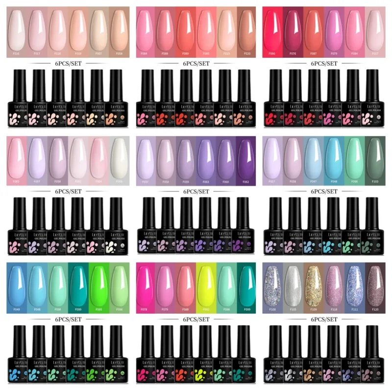 Pink Gel Polish Set — 6 × 7 ml