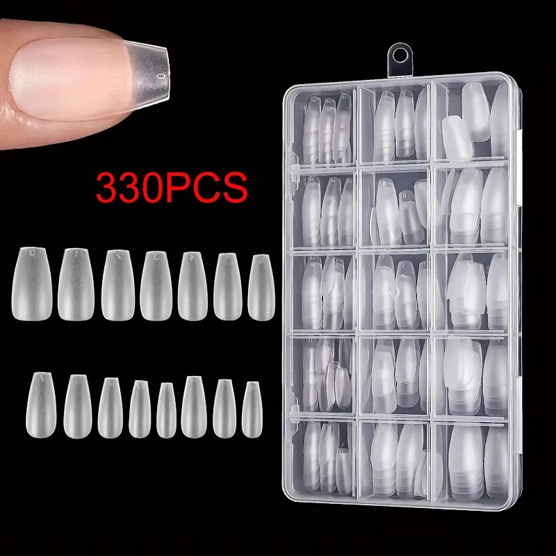 Short Almond Gel Tips — 330 Piece Box