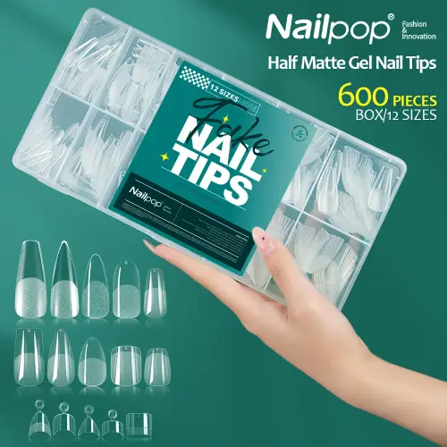 Coffin Full-Cover Soft Gel Tips — 600 Pieces