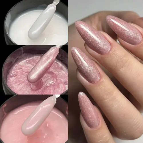 Pink White Glitter & Shimmer Set