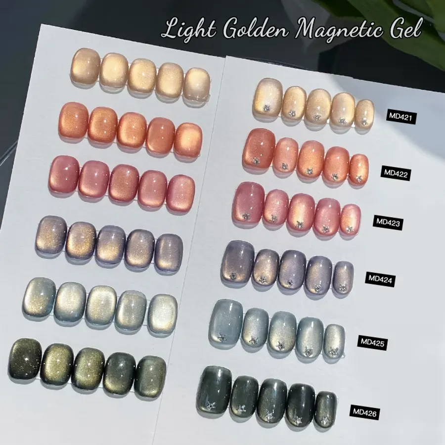 Golden Magnetic Cat-Eye Gel Set — 7 Colors