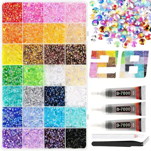 Nail Charms & Rhinestones — 28 Pieces