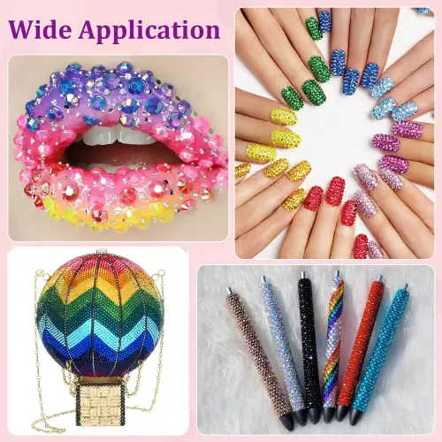 Half-Moon Rhinestones — Mixed Colors