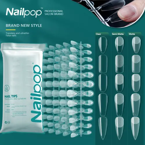 Coffin Full-Cover Soft Gel Tips — 120 Pieces