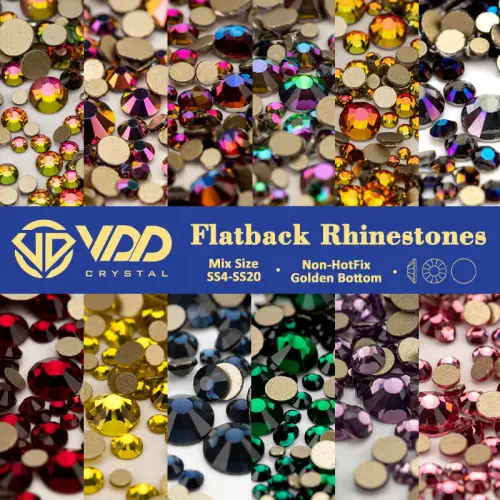 Gold Nail Charms & Rhinestones