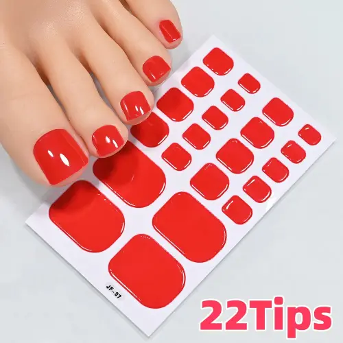Red Glossy Press-On Nail Set