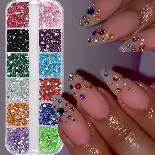 Red Winter Nail Charms & Rhinestones — 12 Pieces