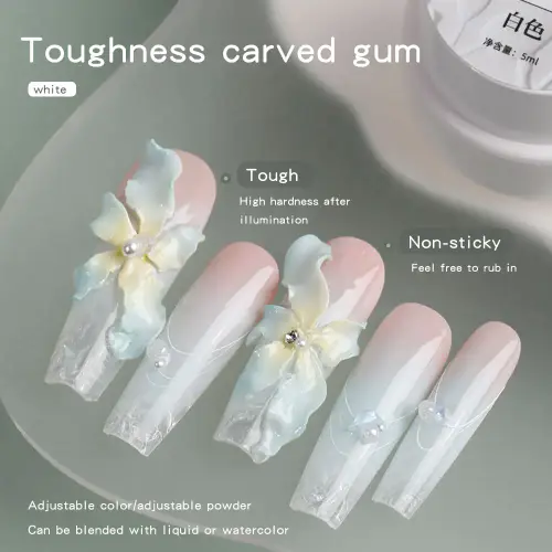 White Nail Charms & Rhinestones