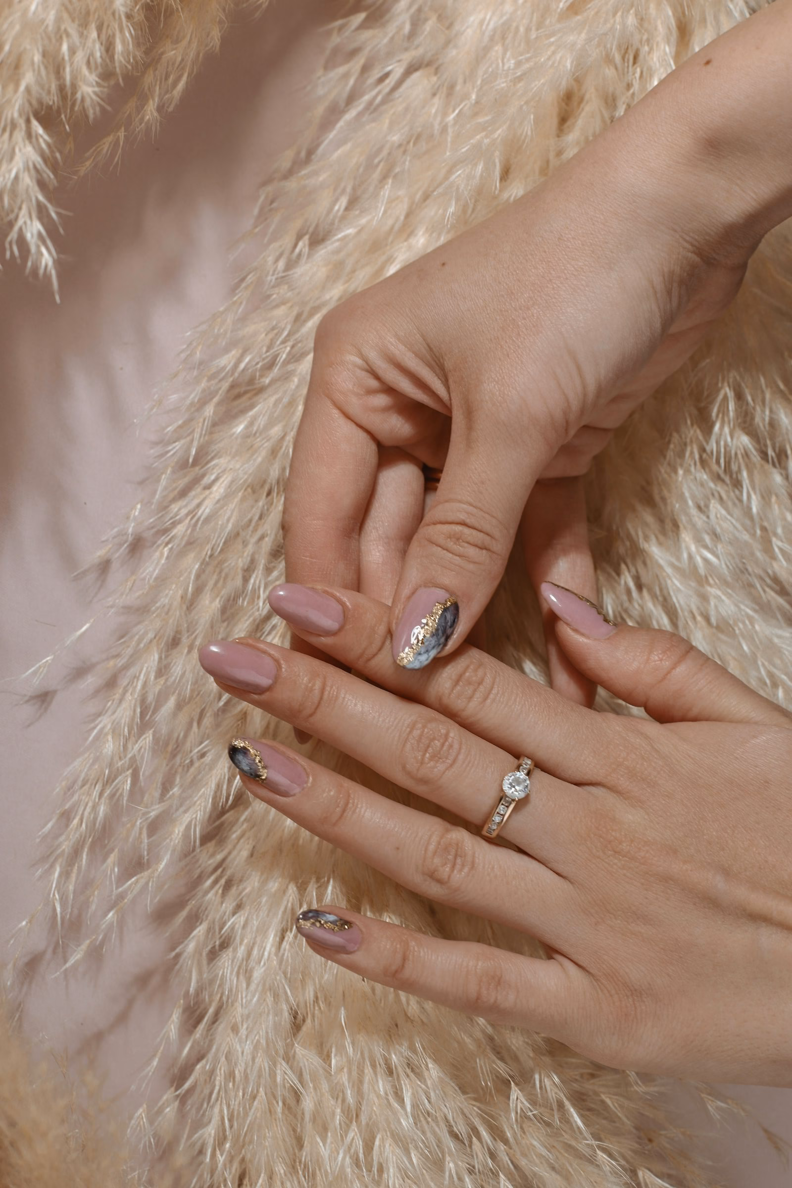 Manicure detail — vacation colors